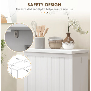 Small Kitchen Cupboard Storage Pantry Unit Standing Larder Shelf Dresser Cabinet - Image 5