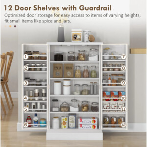 Small Kitchen Cupboard Storage Pantry Unit Standing Larder Shelf Dresser Cabinet - Image 6