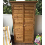 Wooden Garden Shed Tall Storage Utility Box Cabinet 2 Door Cupboard Tool Unit