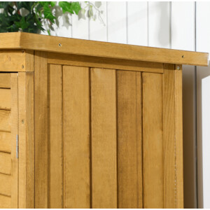 Wooden Garden Shed Tall Storage Utility Box Cabinet 2 Door Cupboard Tool Unit - Image 9