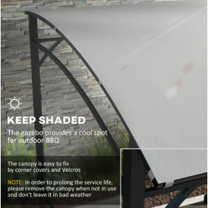 Small Garden Shelter Outdoor Patio Tent BBQ Grill Sun Shade Metal Gazebo Canopy - Image 3