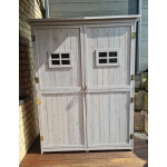 Large Garden Shed Wooden Storage Box 2 Door Cabinet Tool Shelving Unit Cupboard