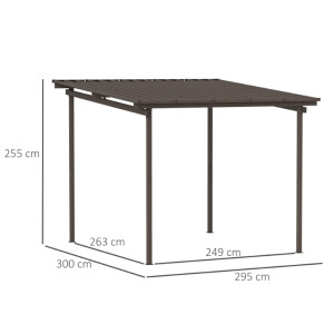 Small Garden Pergola Outdoor Metal Patio Lean To Wall Canopy Gazebo Structure - Image 3