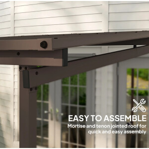 Small Garden Pergola Outdoor Metal Patio Lean To Wall Canopy Gazebo Structure - Image 5