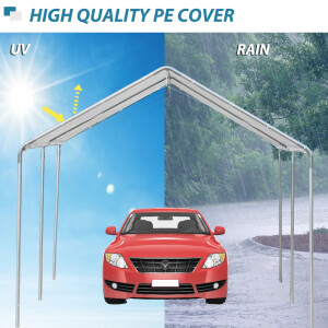 Car Port Shelter Outdoor Carport Sun Shade Canopy Garage Tent Metal Awning Shed - Image 7