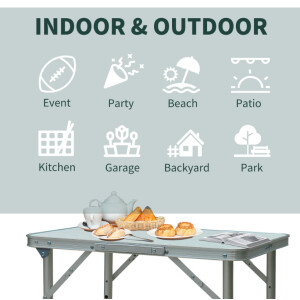 Small Folding Table BBQ Camping Picnic Side Outdoor Garden Furniture Metal Patio - Image 6