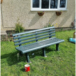 Plastic Garden Bench Large 3 Seater Patio Furniture Outdoor Park Deck Chair Seat