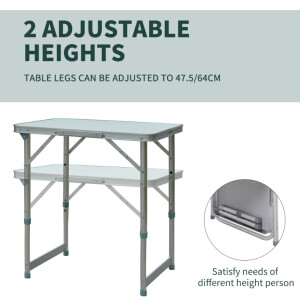 Small Folding Table BBQ Camping Picnic Side Outdoor Garden Furniture Metal Patio - Image 9