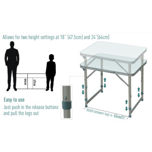 Small Folding Table BBQ Camping Picnic Side Outdoor Garden Furniture Metal Patio - Image 10