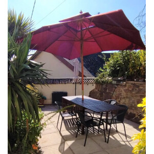 Wooden Garden Parasol Large Outdoor Patio Umbrella Lawn Table Sun Shade Canopy