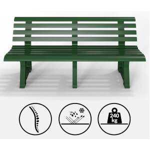 Plastic Garden Bench Large 3 Seater Patio Furniture Outdoor Park Deck Chair Seat - Image 5