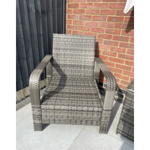 Rattan Bistro Set Wicker Patio Furniture Garden 3 pc Chairs Storage Table 2 Seat - Image 4