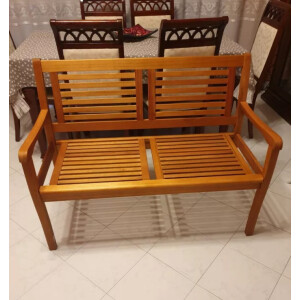 Small Garden Bench Wooden Patio Furniture 2 Seater Chair Outdoor Park Deck Seat - Image 2