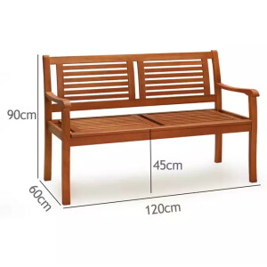 Small Garden Bench Wooden Patio Furniture 2 Seater Chair Outdoor Park Deck Seat - Image 5