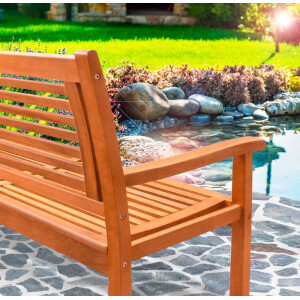 Small Garden Bench Wooden Patio Furniture 2 Seater Chair Outdoor Park Deck Seat - Image 10