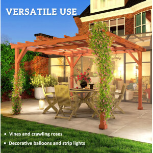 Large Pergola Canopy Wooden Garden Plant Trellis Structure Kit Patio Sun Shade - Image 5