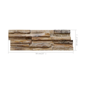 Teak Wood Wall Cladding Panels Rustic Wooden Decorative 10x 3D Industrial Tiles - Image 6