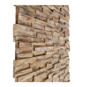 Teak Wood Wall Cladding Panels Rustic Wooden Decorative 10x 3D Industrial Tiles - Image 5