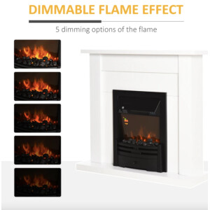 Electric Fire Suite White Freestanding Fireplace Mantel Heater Flame Surround - Image 6
