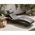 Rattan Sun Lounger Garden Recliner Chair Patio Relax Cushion Day Bed Lounge Seat